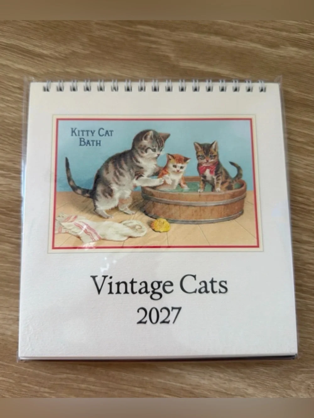 Cavallini 2027 Cats Easel Desk Calendar, 6x6.5 Inches